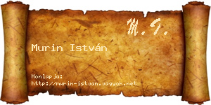 Murin István névjegykártya